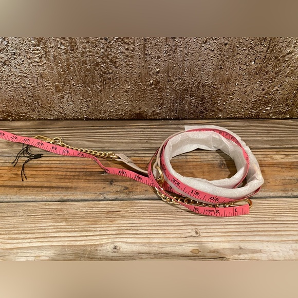 NWT Nanette Lapore shoulder bag double sided Suede & Leather Strap W/Gold Chain - Picture 7 of 8